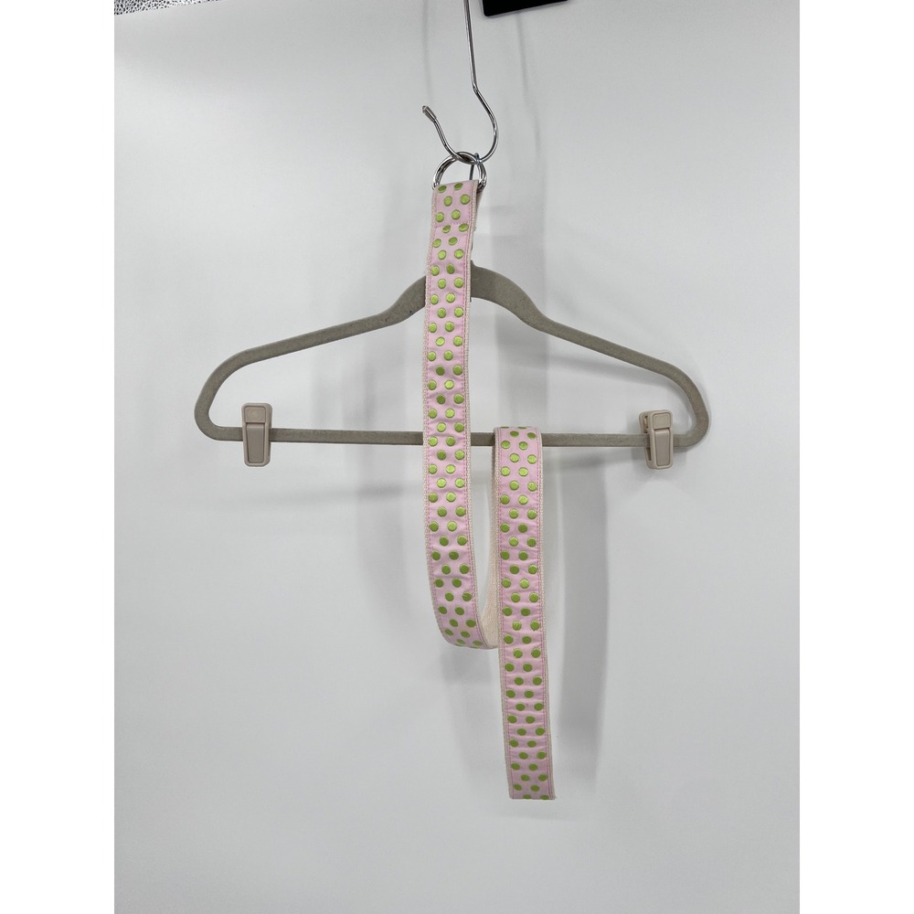 C.J. Laing Womens Pink Green Polka Dot D-Ring Belt Cotton Canvas Medium‎ Preppy